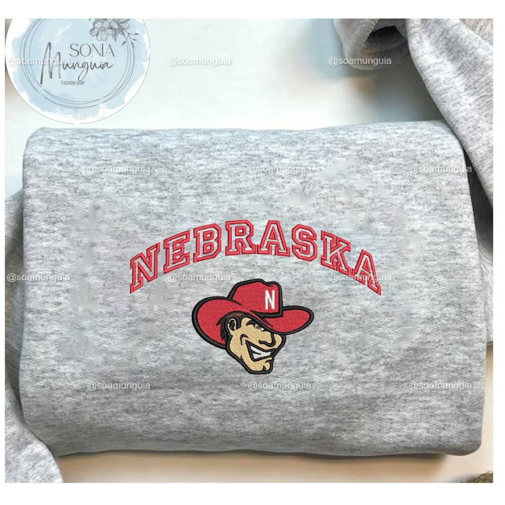 Nebraska Cornhuskers Embroidered Sweatshirt | NCAA College Crewneck Game Day